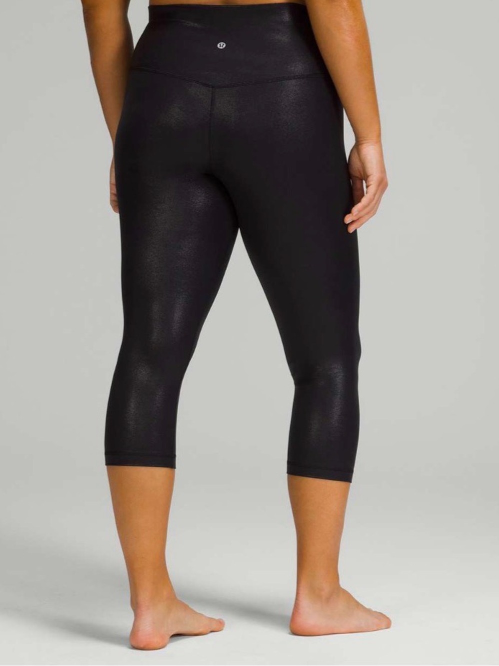 Lululemon Align High-Rise Crop 21" Shine Leggings Size 6 Radiate Foil Black NWOT